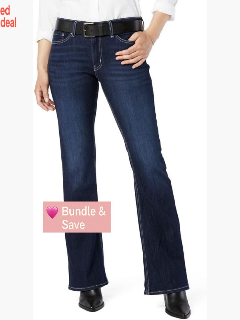 Women's True Boot Jean Mid-Rise Stretch Denim Bootcut Jeans
